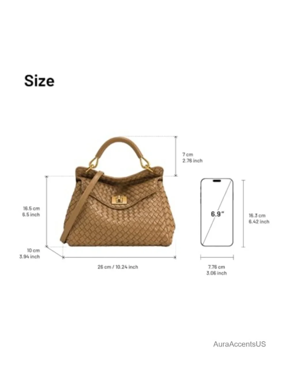 Vegan Leather Top Handle Satchel Bag with Gold Hardware